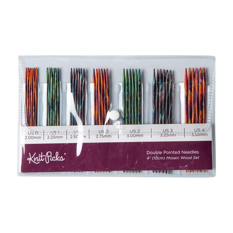 KnitPicks Knit Picks Double Pointed Wood Knitting Needle Set (Mosaic 4") - Image 1